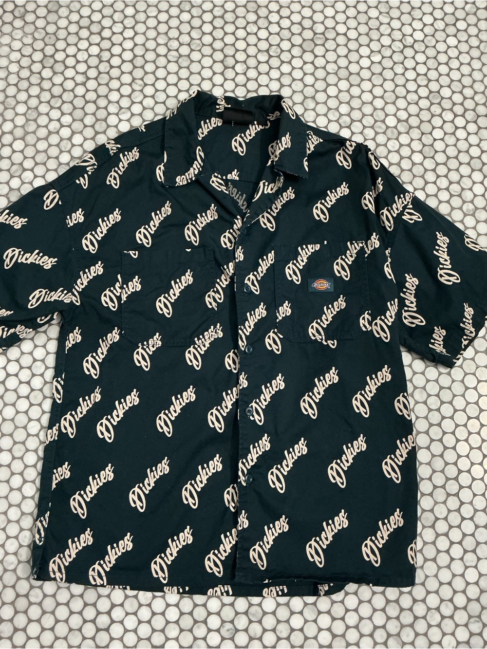 Dickies 100th Anniversary Script Logo Black Shirt Size M - Picture 2 of 10